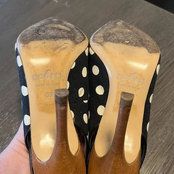 HOGAN POLKADOT STILETTO HEELS 39 8.5 - Picture 5 of 7